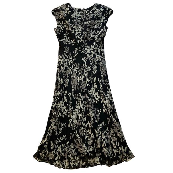 Jones New York Y2K Boho Silk Midi Slip Dress Size 14 Brown Floral - Picture 3 of 6